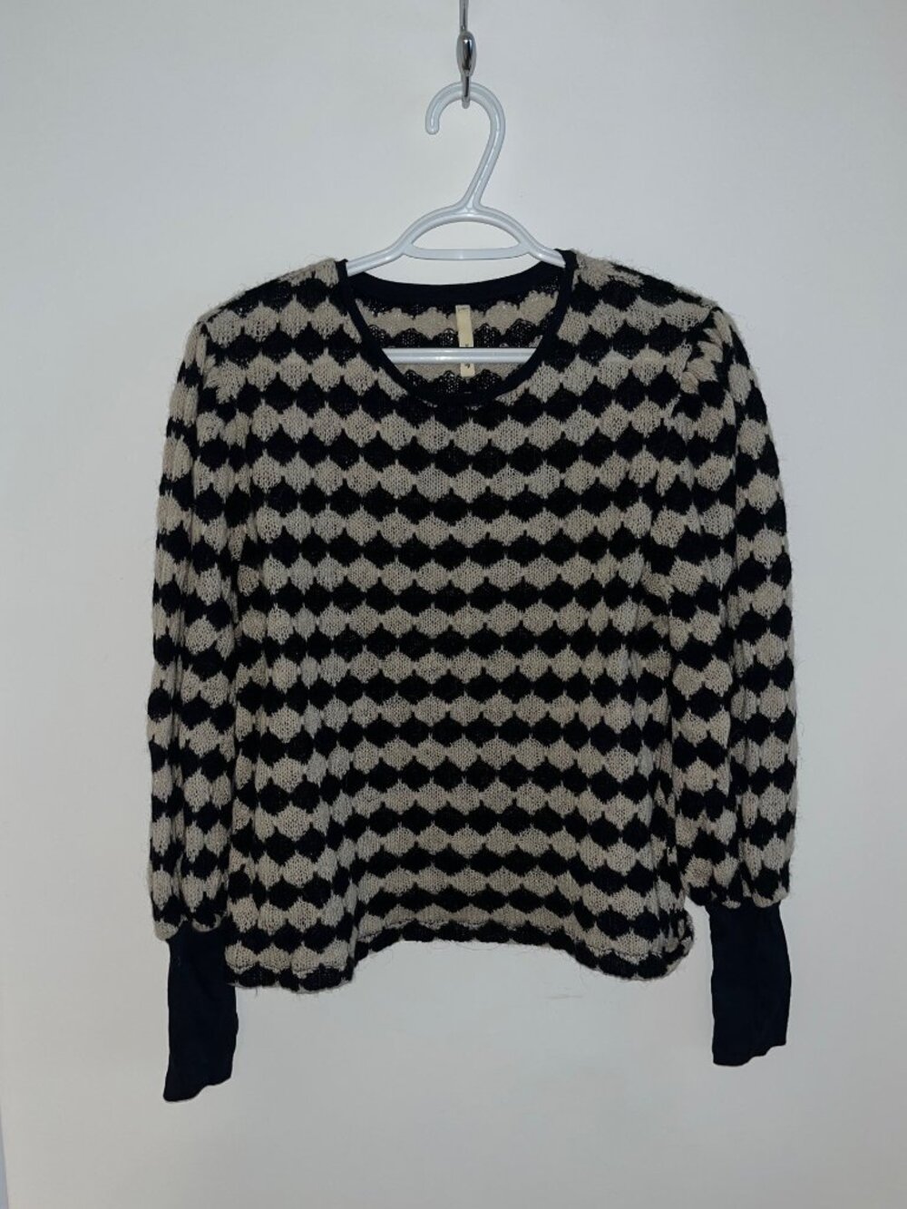 Bellerose Black and White Checkerboard Sweater
